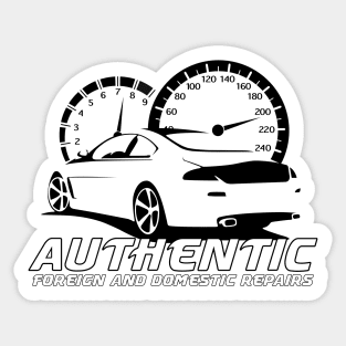 Authentic Auto Black Logo Front and Back Sticker